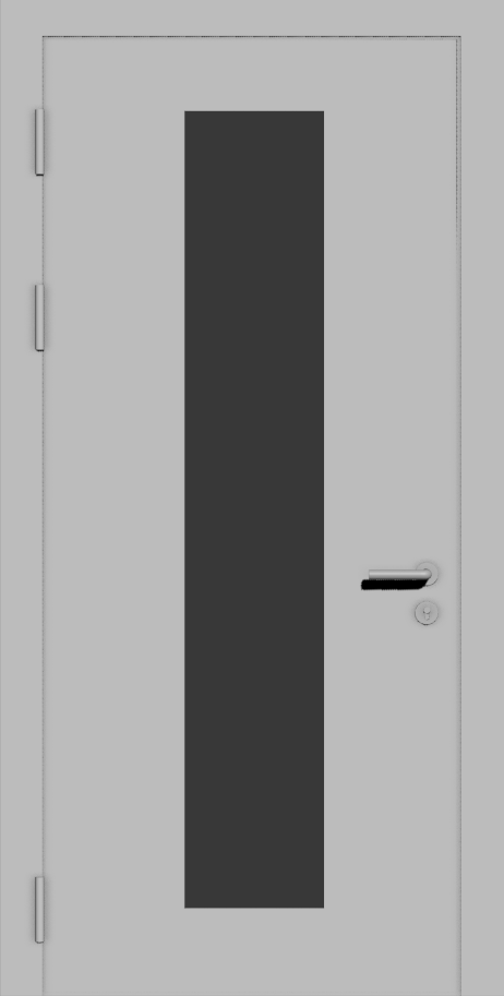 Дверь металлическая с остеклением 170х30